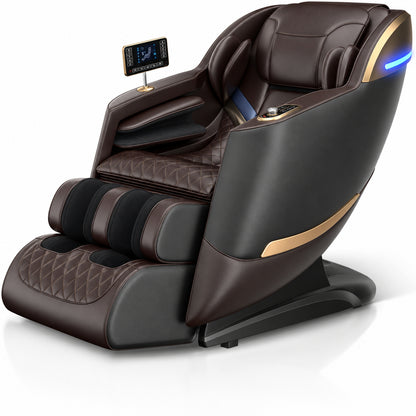 Massage Chair Full Body 53" Sl-Track Zero Gravity Shiatsu, Brown