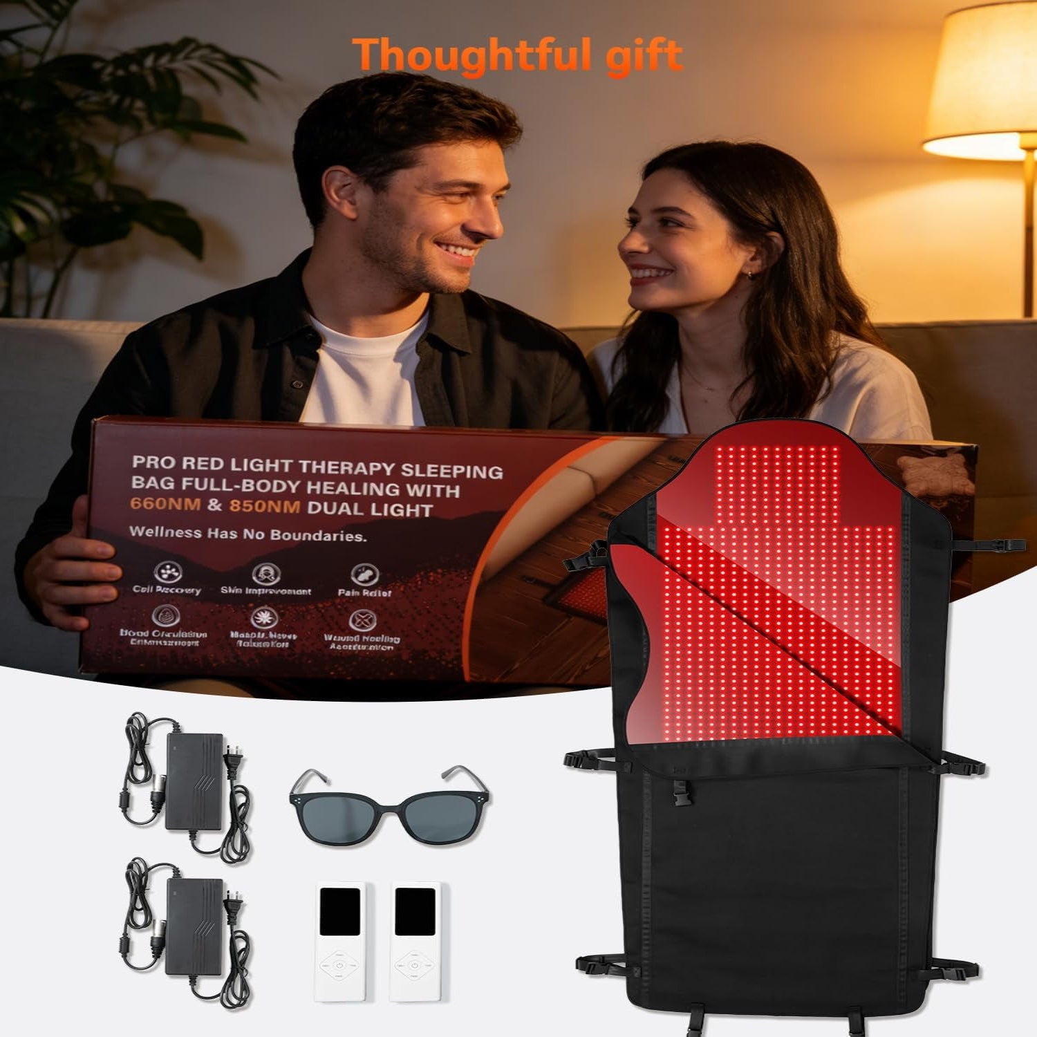 Red Light Therapy Mat for Full Body, 75"*35" Red Light Therapy Blanket with 2704 Leds and Controller, 660Nm&850Nm near Infrared Light Therapy, 3In1 Leds Light Blanket for Back Waist Belly Joint Muscle
