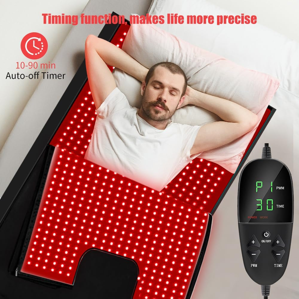 Red Light Therapy Mat for Body Pain Relief,Red Light Therapy Pad 660Nm& 850Nm near Infrared Light 2520 Leds Large Blanket for Face Device Skin Health