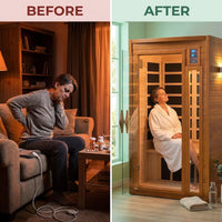 Barcelona 1 to 2 Person Low EMF FAR Infrared Home Sauna — Before & After