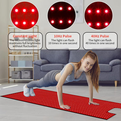 Red Light Therapy Mat for Body Pain Relief,Red Light Therapy Pad 660Nm& 850Nm near Infrared Light 2520 Leds Large Blanket for Face Device Skin Health