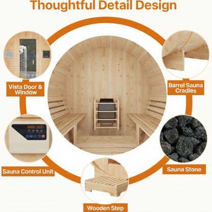 Outdoor Traditional Barrel Sauna